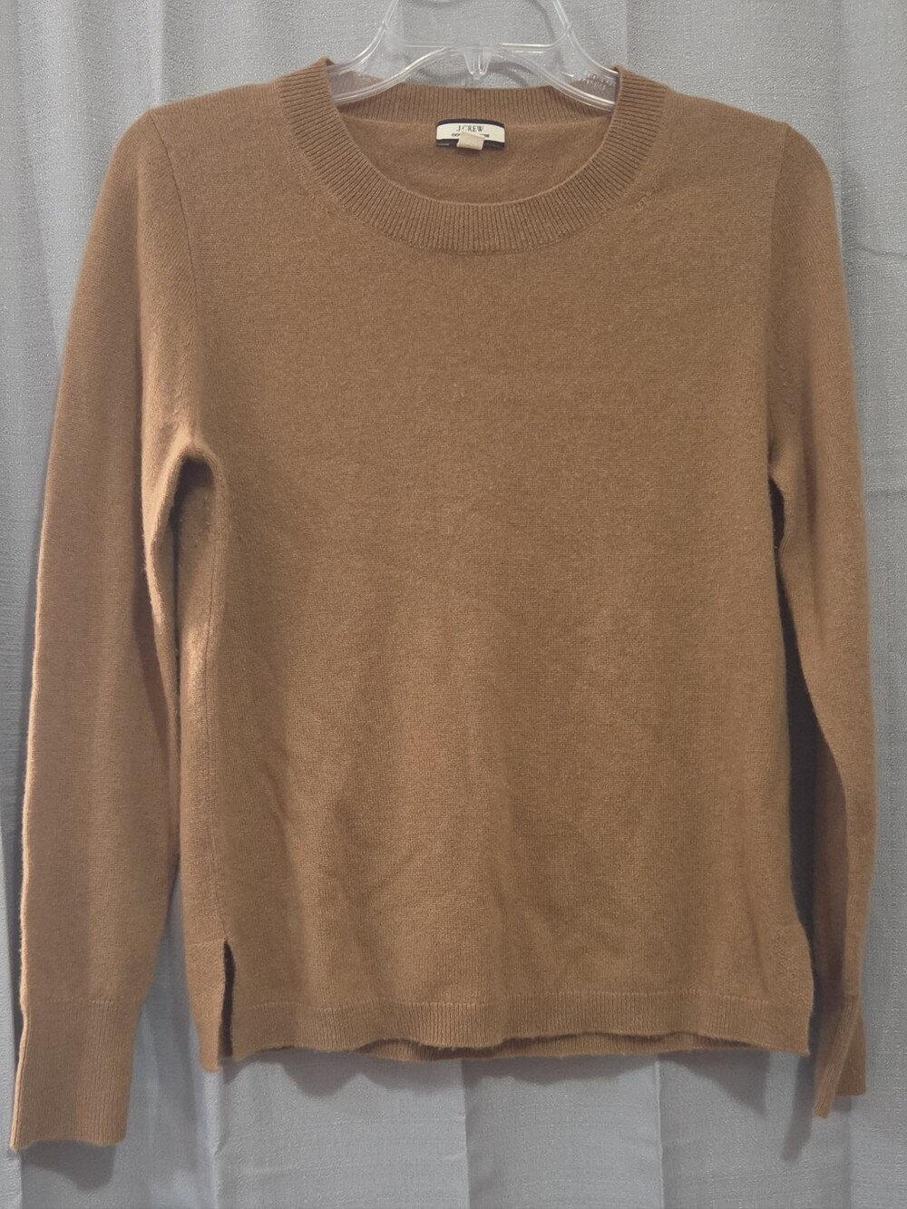 J.CREW Women's Crewneck Sweater Medium Brown, 100% Cashmere Knit Pullover